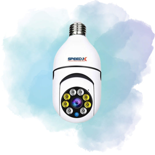 Speed-X SP-E27 1080P WiFi 360° Panoramic Bulb Camera with Night Vision, Motion Detection & V380 Pro