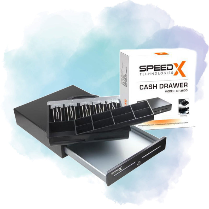 Speed-X SP-360D Heavy-Duty Cash Drawer – 5 Bill & 8 Coin Compartments