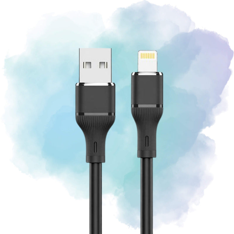 LogiLink USB to Lightning Silicone Fast Charging & Data Cable (1M, Black)