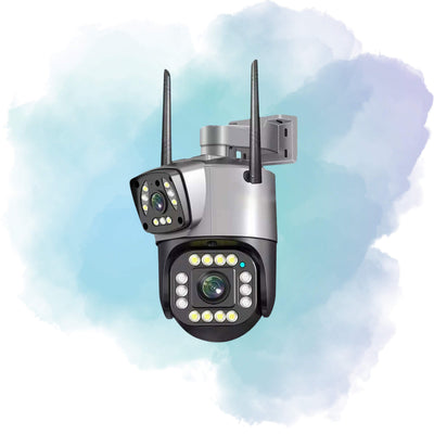 Speed-X SPZ-702 4MP Dual Lens WiFi Outdoor Security Camera with Color Night Vision & V380 Pro