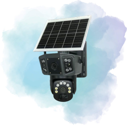 SpeedX CA-WC013 8MP Dual Lens Solar WiFi Outdoor Security Camera with PIR Motion Detection & V380 Pro