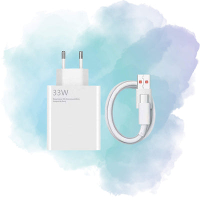 Xiaomi Original 33W QC3.0 Fast Turbo Wall Charger EU Plug with USB-C Cable White