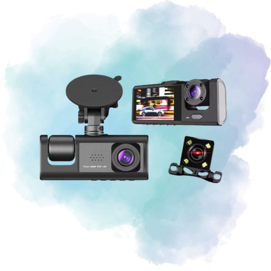 Y16 3 Channel Dash Cam HD 1080P Car Camera with 170° Ultra Wide Angle Front & Rear Recording