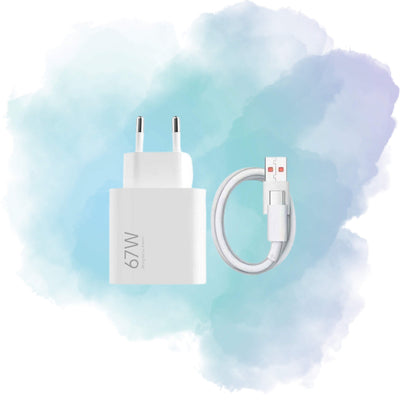 Xiaomi 67W EU Plug QC3.0 Fast Wall Turbo Charger with USB Cable