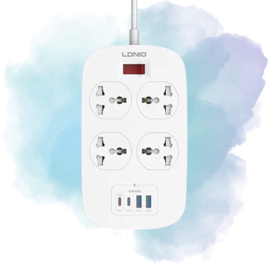 LDNIO SC4407C 2500W Power Extension 4 Sockets 2 USB-A + 2 USB-C 2M