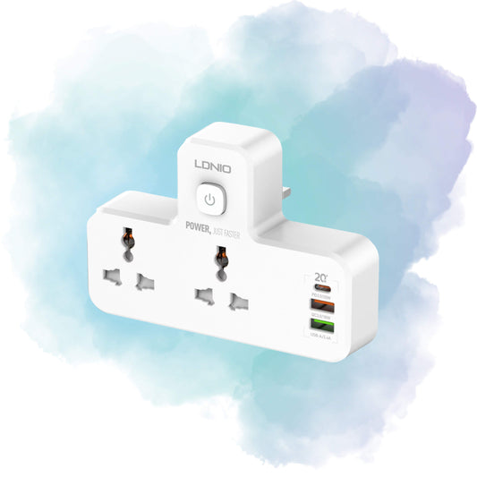 LDNIO SC2311 20W PD Fast Charging Power Extension Touch Night Lamp 2 Sockets 1 USB-C + 2 USB-A