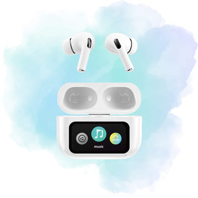 A9 Pro App ANC/ENC Wireless Earbuds BT 5.4 Touch Display – ZWSVIBE White