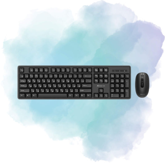 Xtrike Me MK-307 EN Wireless Keyboard & Mouse Combo 2.4GHz USB Full-Size Black
