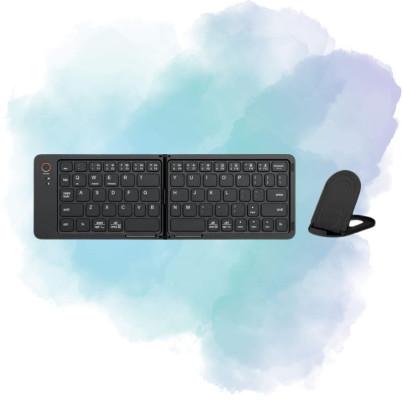 B023 11-Inch Foldable Rechargeable Bluetooth Keyboard 67 Keys for iOS Android Windows