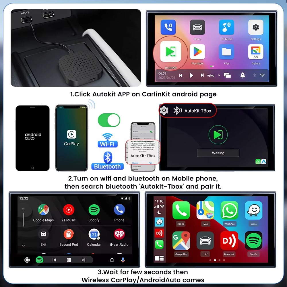 Carlinkit T-Box Android 12 Wireless Car Play AI Box 2GB+16GB GPS YouTube Netflix Car Adapter